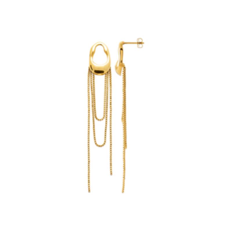 Coque de Nacre Boucles d'oreilles pendantes acier doré 3122809