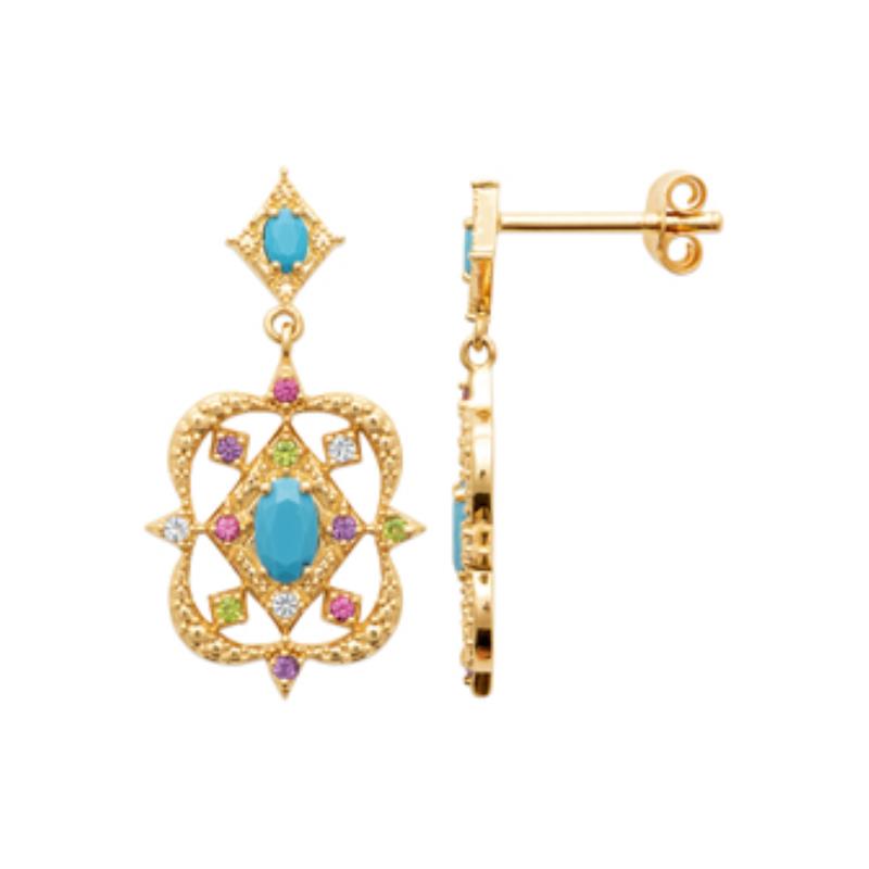 Coque de Nacre Boucles d'oreilles pendantes plaqué or 23083105
