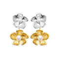 Coque de Nacre Boucles d'oreilles pendantes acier doré 3128009