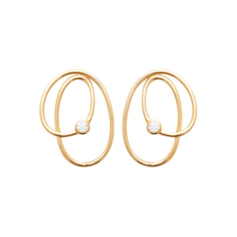 Coque de Nacre Boucles d'oreilles pendantes plaqué or 23050810