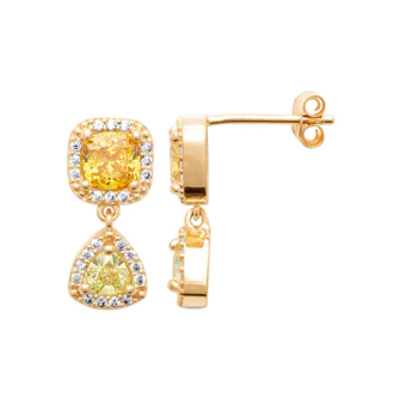 Coque de Nacre Boucles d'oreilles pendantes plaqué or 23085190