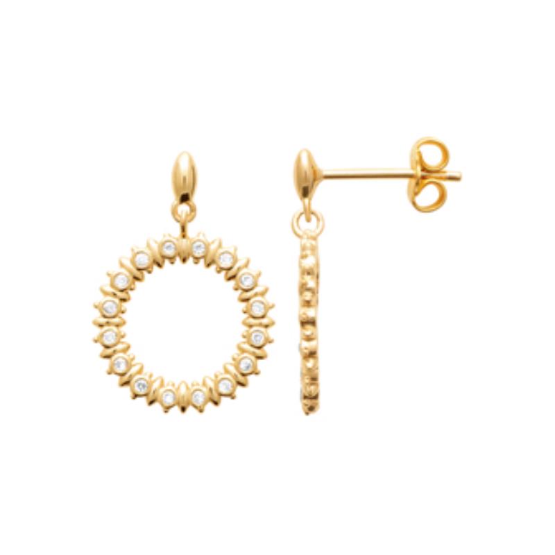 Coque de Nacre Boucles d'oreilles pendantes plaqué or 23072310