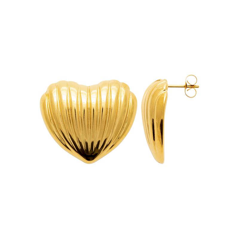 Coque de Nacre Boucles d'oreilles acier doré 3127709