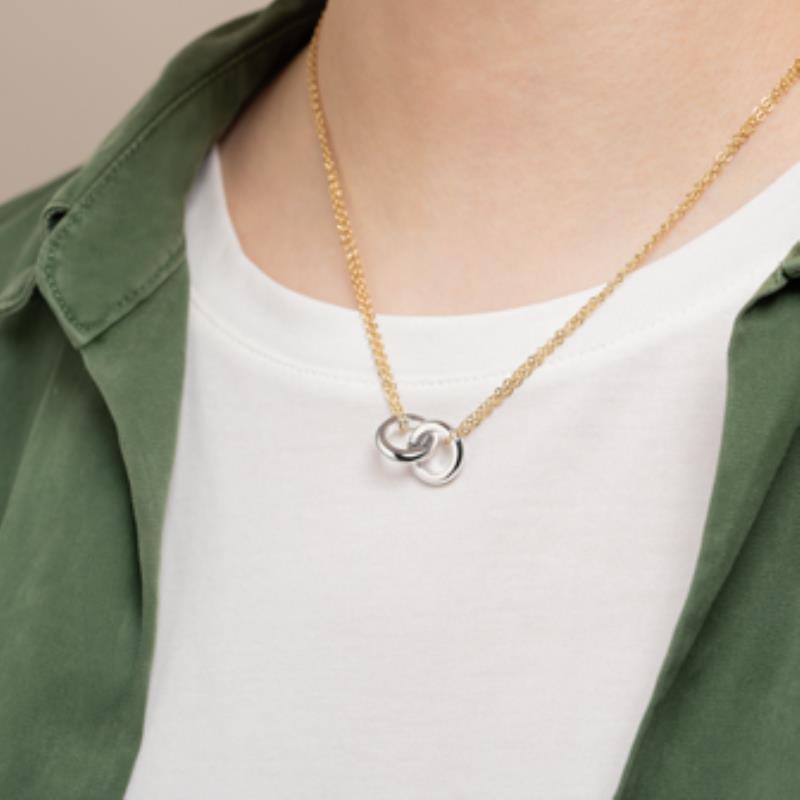 Coque de Nacre Collier acier doré 312178