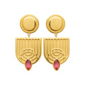 Coque de Nacre Boucles d'oreilles pendantes acier doré 3134409