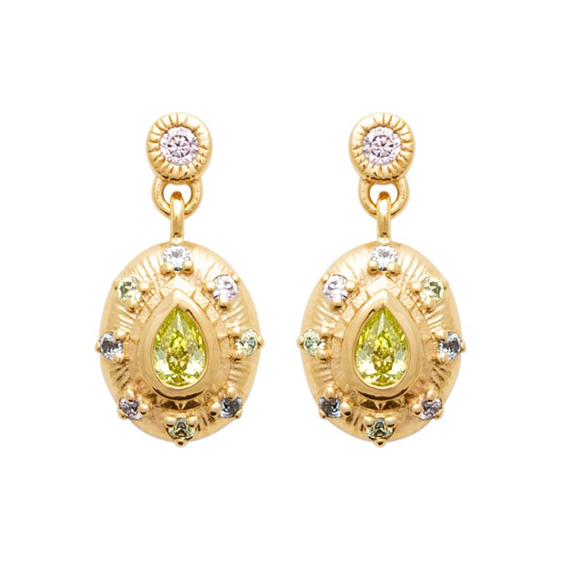 Coque de Nacre Boucles d'oreilles pendantes plaqué or 23079350