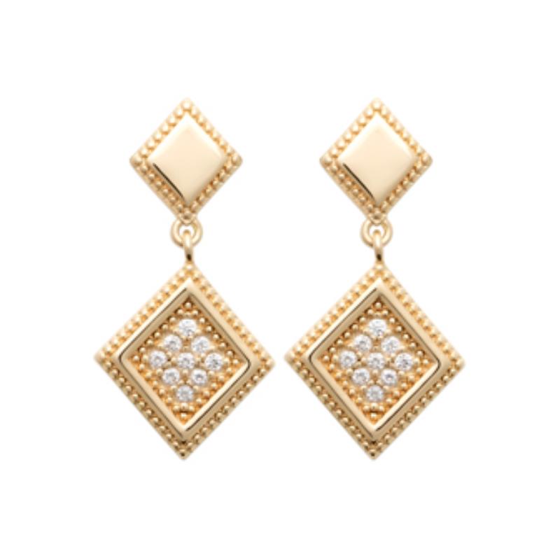 Coque de Nacre Boucles d'oreilles pendantes plaqué or 23024210