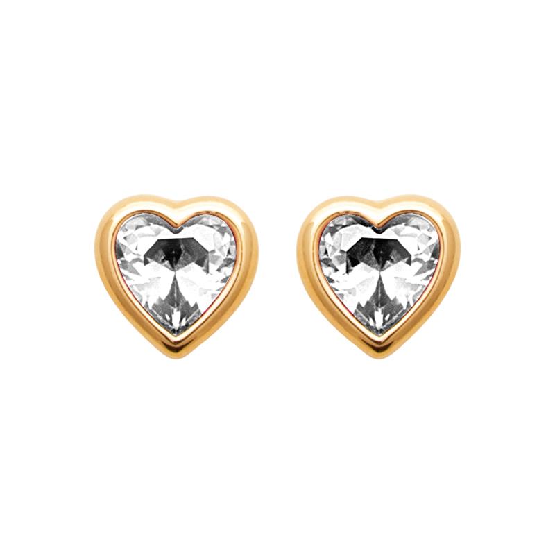 Coque de Nacre Puces d'oreilles plaqué or 23081910