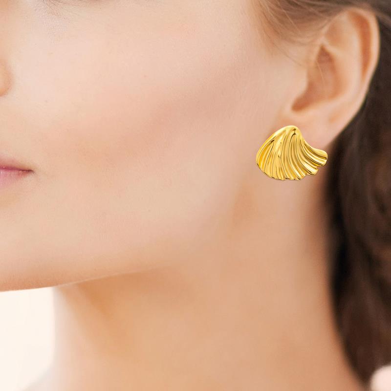 Coque de Nacre Boucles d'oreilles acier doré 3129909