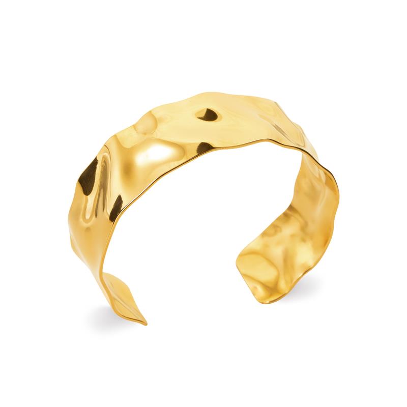 Coque de Nacre Bracelet jonc acier doré 312223