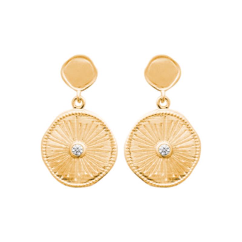 Coque de Nacre Boucles d'oreilles pendantes plaqué or 2563610