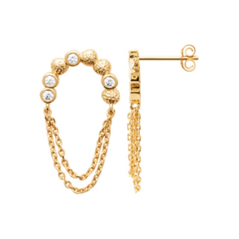 Coque de Nacre Boucles d'oreilles pendantes plaqué or 23073310