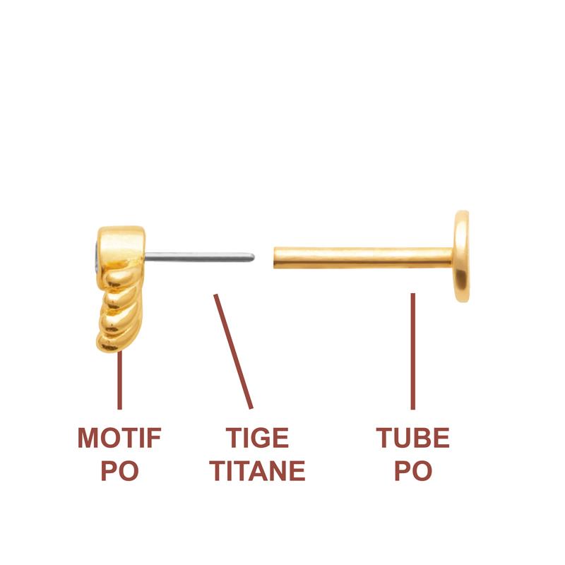 Coque de Nacre Piercing plaqué or 23074110