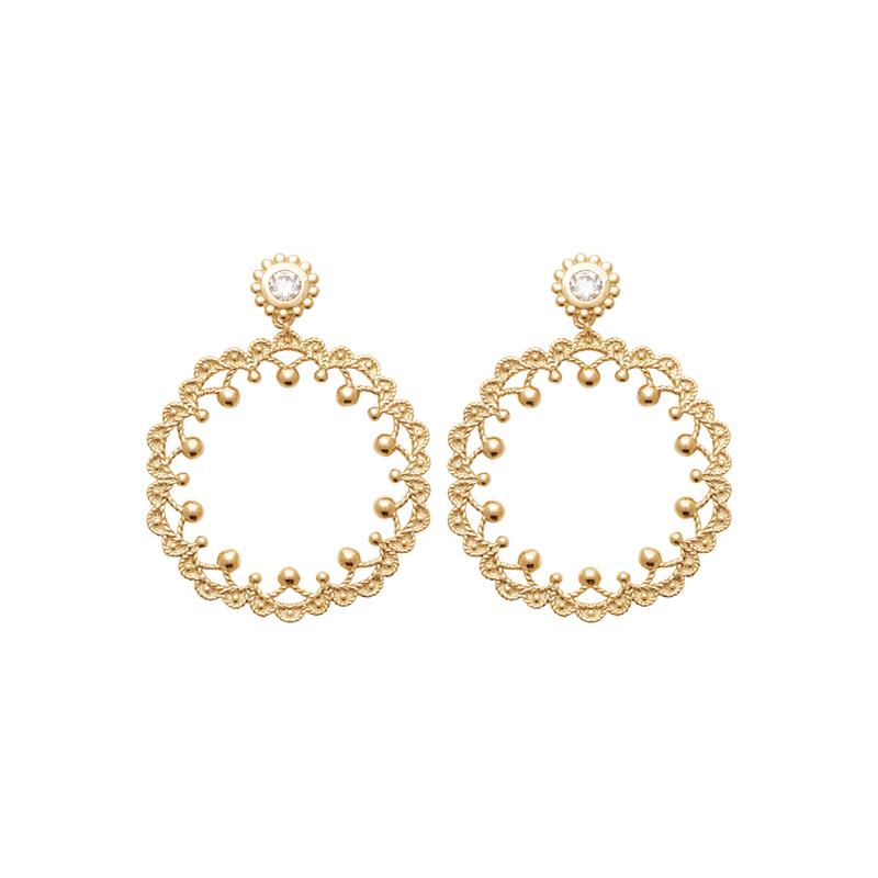 Coque de Nacre Boucles d'oreilles pendantes plaqué or 23003410