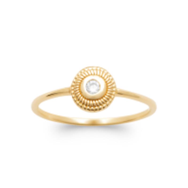 Coque de Nacre Bague solitaire plaqué or 2968010