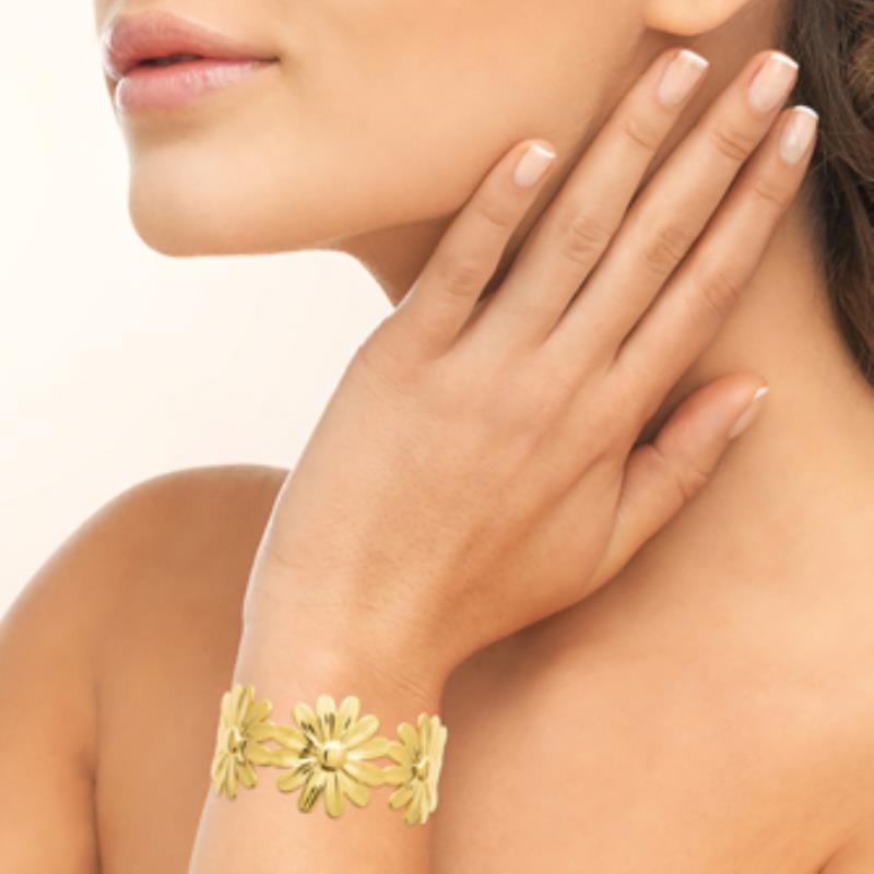 Coque de Nacre Bracelet jonc acier doré 312228