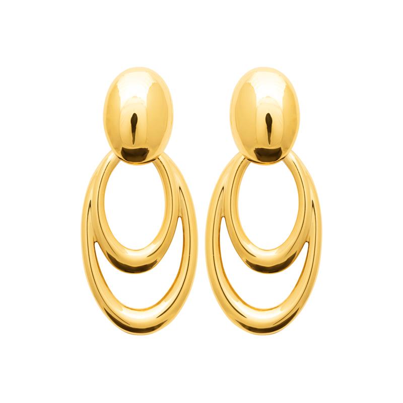Coque de Nacre Boucles d'oreilles pendantes acier doré 3120309