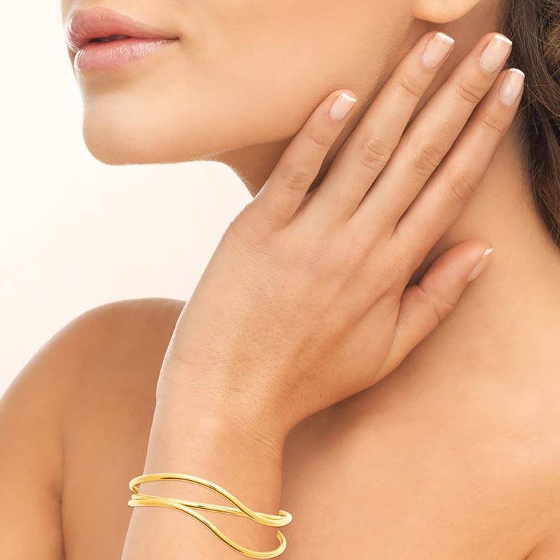 Coque de Nacre Bracelet jonc acier doré 312308