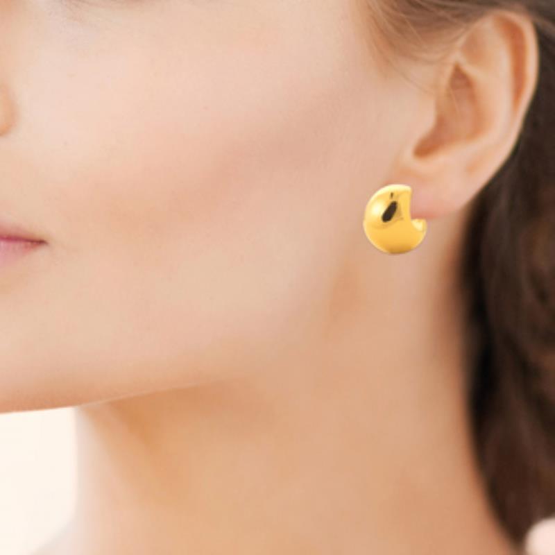 Coque de Nacre Créoles acier doré 3600209