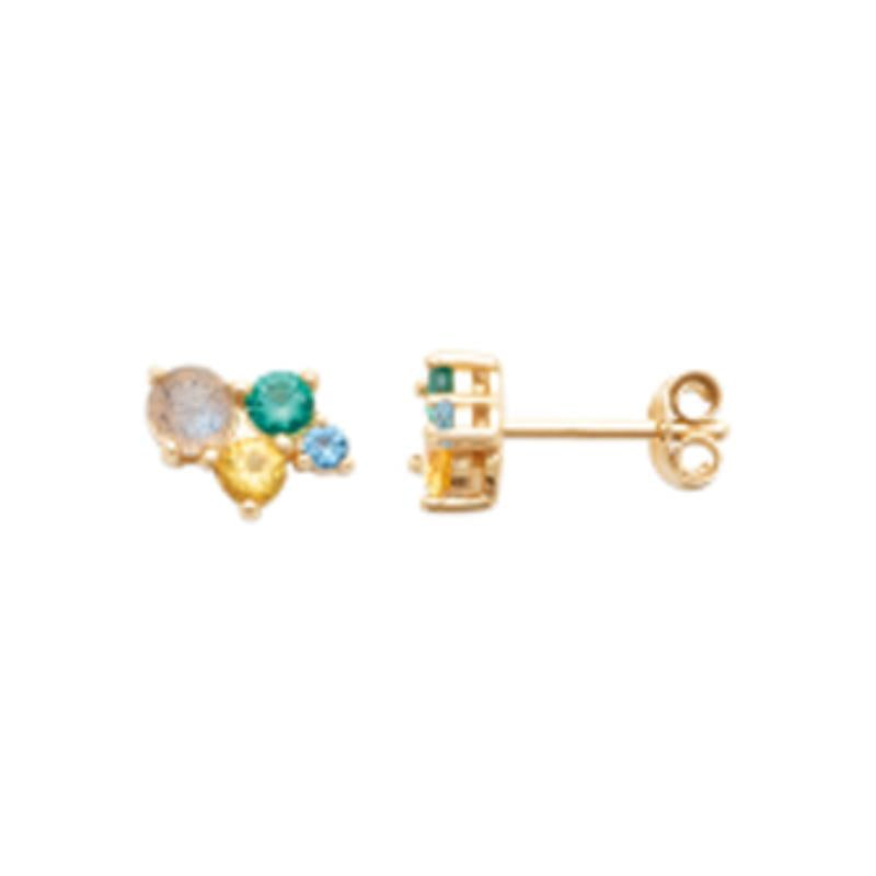 Coque de Nacre Puces d'oreilles plaqué or 23038505