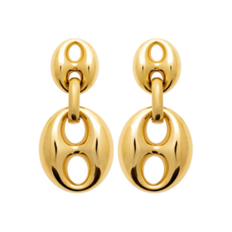 Coque de Nacre Boucles d'oreilles pendantes acier doré 3124409