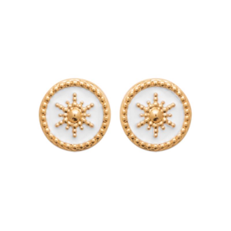 Coque de Nacre Puces d'oreilles plaqué or 2563910