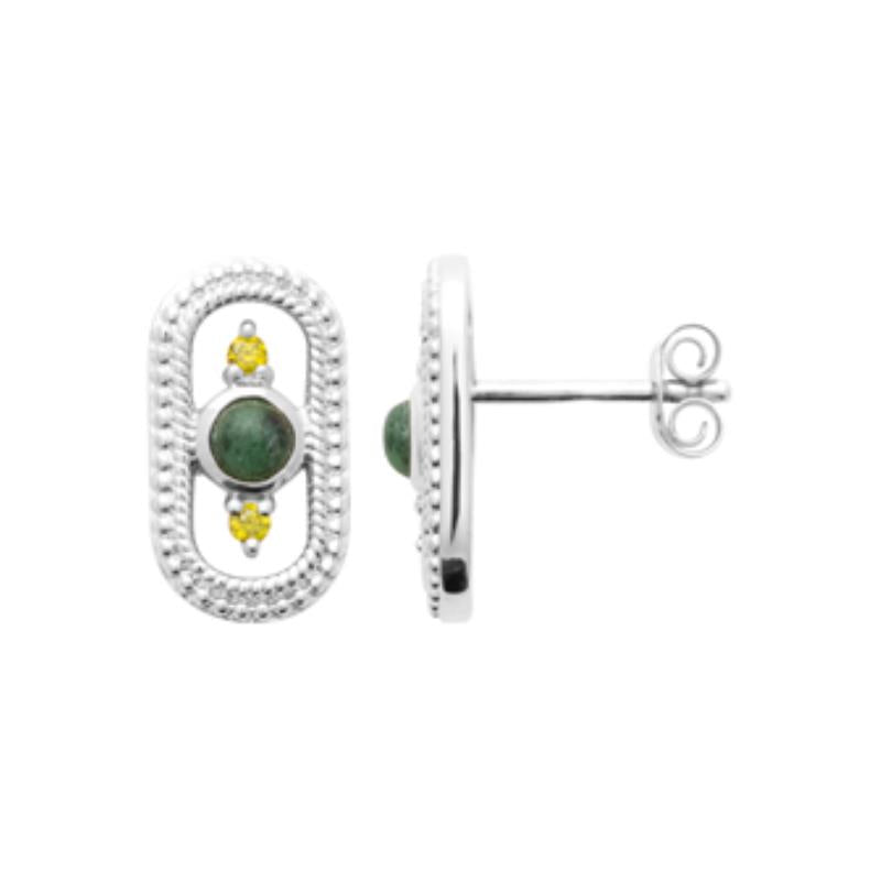 Coque de Nacre Puces d'oreilles argent 13048850