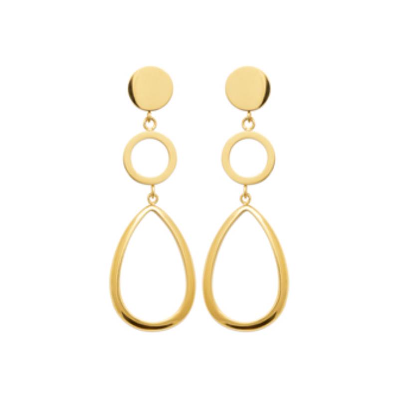 Coque de Nacre Boucles d'oreilles pendantes acier doré 3123809