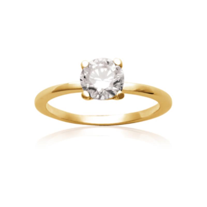 Coque de Nacre Bague solitaire plaqué or 22318106