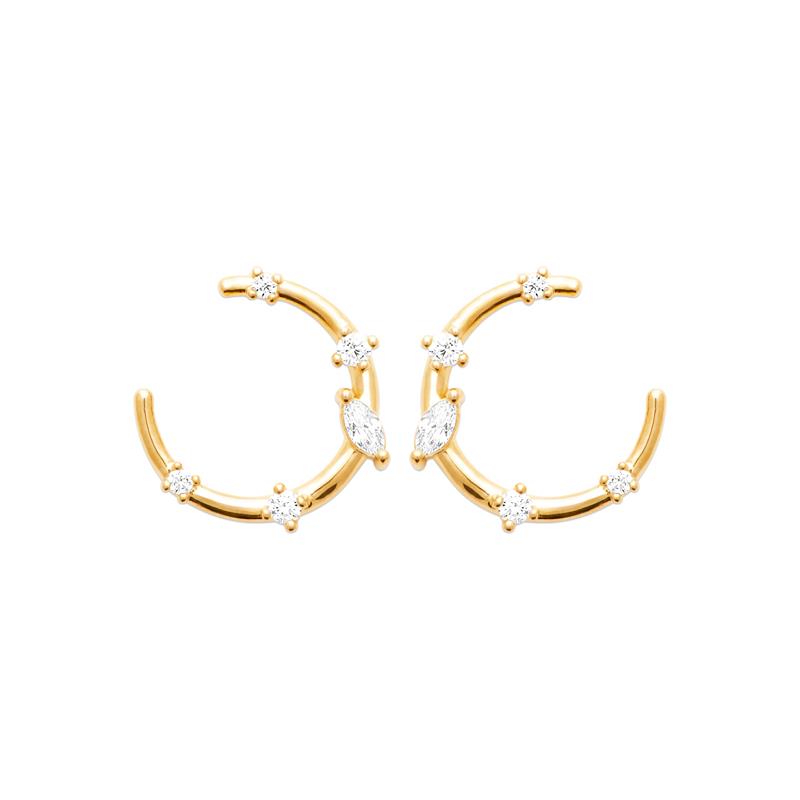 Coque de Nacre Boucles d'oreilles plaqué or 23077210