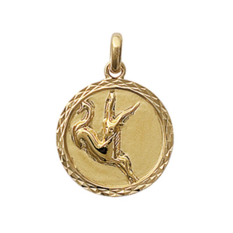 Coque de Nacre Pendentif zodiaque plaqué or 24821112