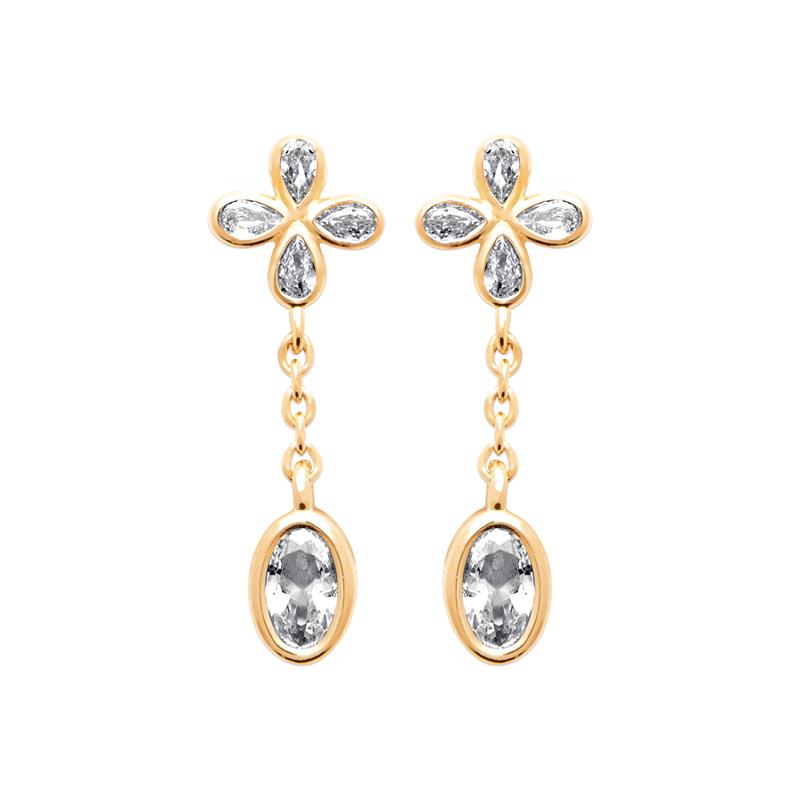 Coque de Nacre Boucles d'oreilles pendantes plaqué or 23088610