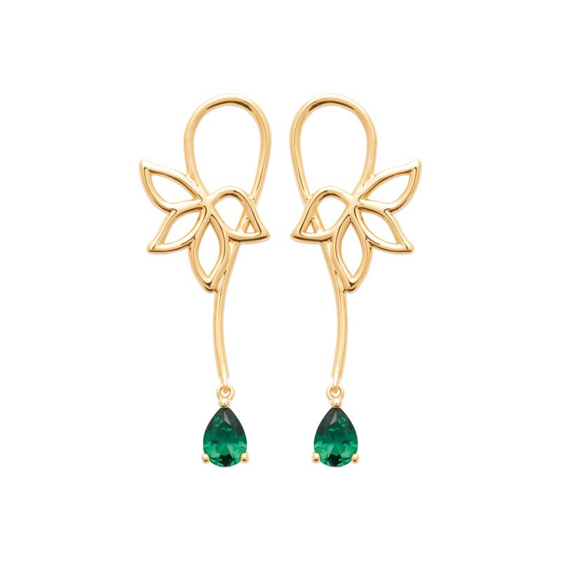 Coque de Nacre Boucles d'oreilles pendantes plaqué or 23050355