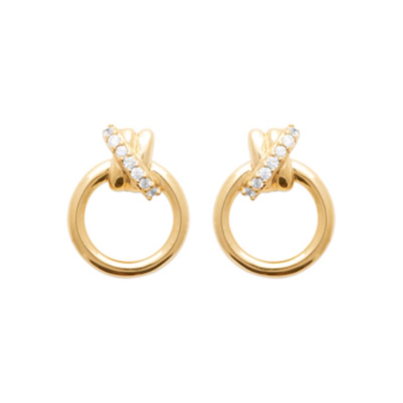 Coque de Nacre Puces d'oreilles plaqué or 23039610