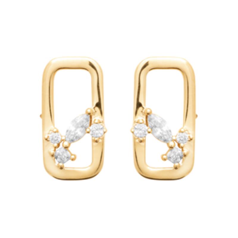 Coque de Nacre Puces d'oreilles plaqué or 23052710