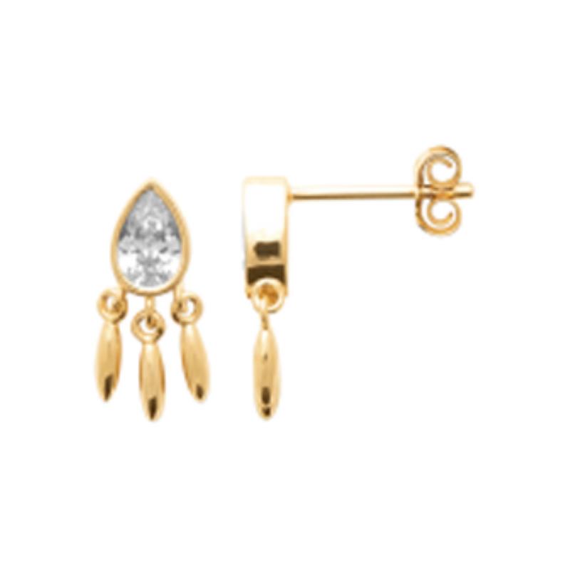Coque de Nacre Boucles d'oreilles pendantes plaqué or 23042410
