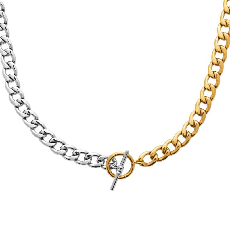 Coque de Nacre Collier acier doré 312181