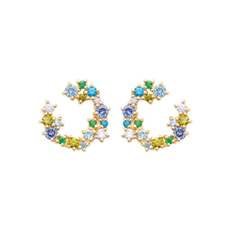 Coque de Nacre Puces d'oreilles plaqué or 23056505