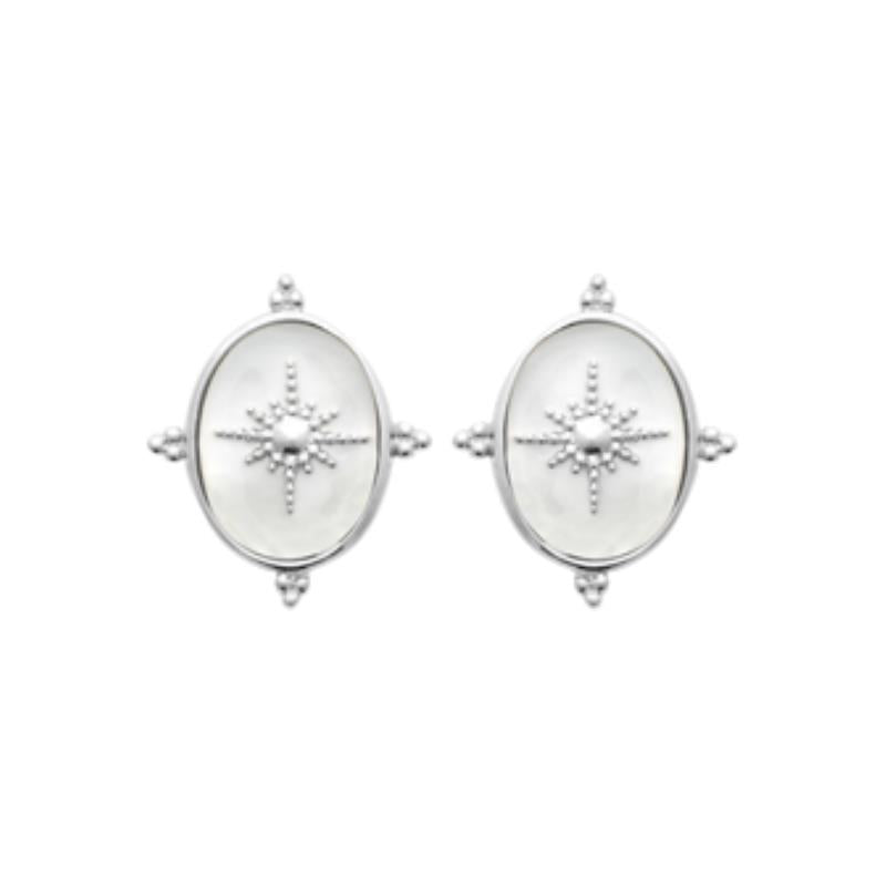 Coque de Nacre Puces d'oreilles argent 1581004