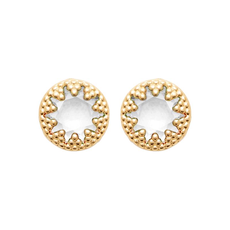 Coque de Nacre Puces d'oreilles plaqué or 23072810