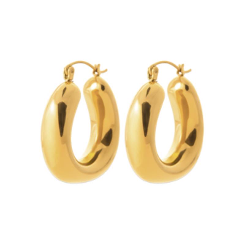 Coque de Nacre Créoles acier doré 3601609