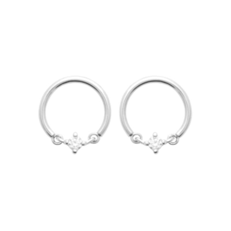 Coque de Nacre Puces d'oreilles argent 13060410