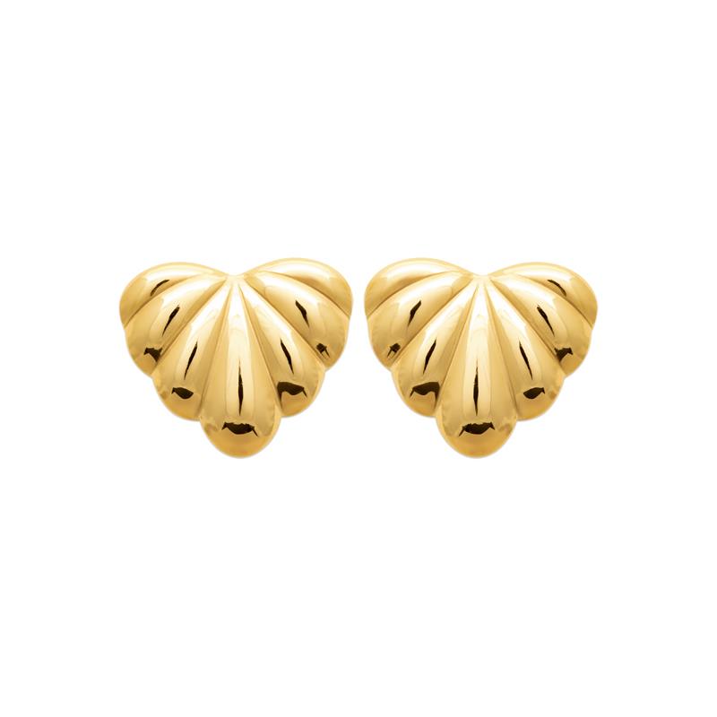 Coque de Nacre Boucles d'oreilles acier doré 3129209