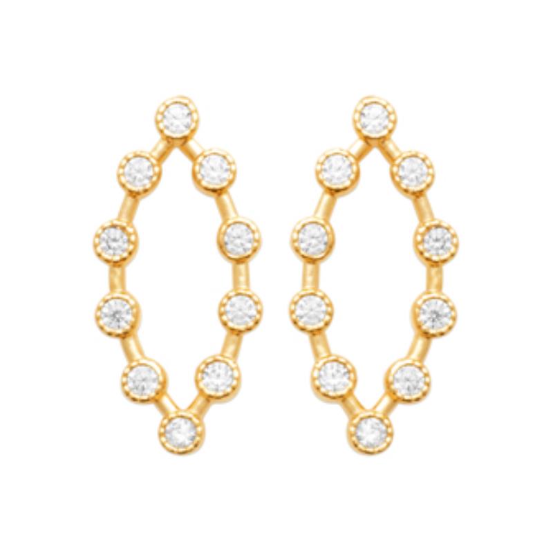 Coque de Nacre Puces d'oreilles plaqué or 23052610