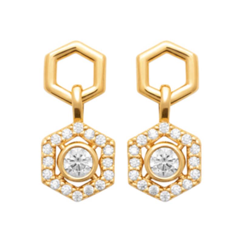 Coque de Nacre Puces d'oreilles plaqué or 23069110