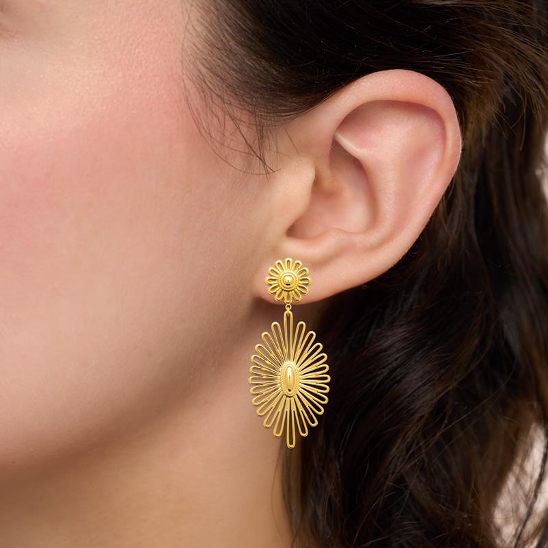 Coque de Nacre Boucles d'oreilles pendantes acier doré 3133209