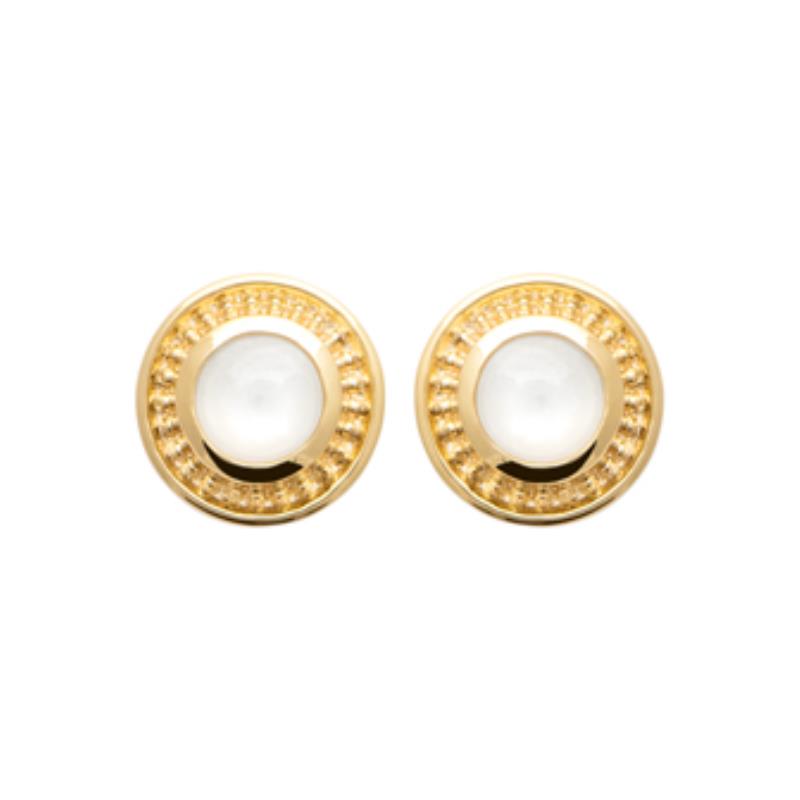 Coque de Nacre Puces d'oreilles plaqué or 2561810