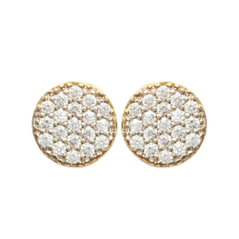 Coque de Nacre Puces d'oreilles plaqué or 2492011