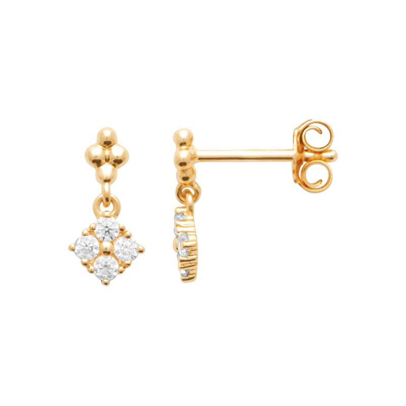 Coque de Nacre Puces d'oreilles plaqué or 23056610