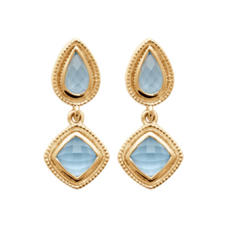 Coque de Nacre Boucles d'oreilles pendantes plaqué or 23010160